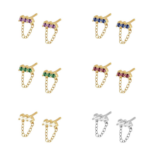 Chic Hypoallergenic Zirconia Piercing Stud Earrings for Women K Gold Simple Elegant Jewelry Gift