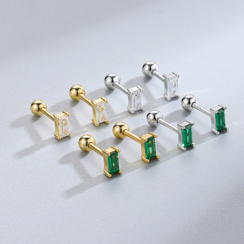 Geometric Cubic Zirconia Square stud Earrings for Women Fashion Elegant Small Earring Jewelry Gifts