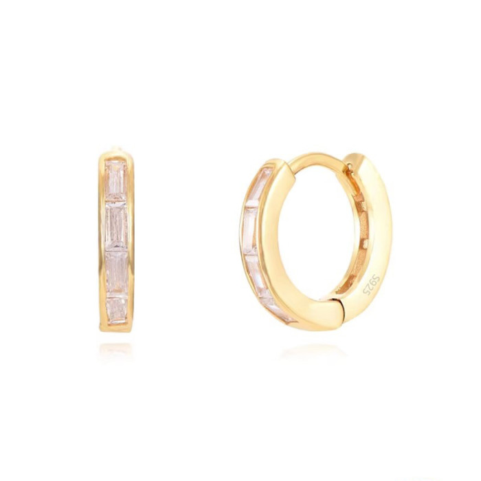 Chic Hypoallergenic Circle CZ Zircon Hoop Earrings for Women Stylish Trendy Party Festival Casual Jewelry Gift