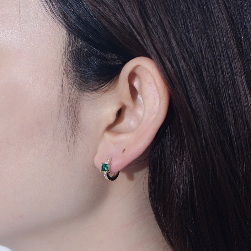Chic Hypoallergenic Zirconia Hoop Earrings  Piercing Jewelry for Women Trendy Party Festival Casual Jewelry Gift