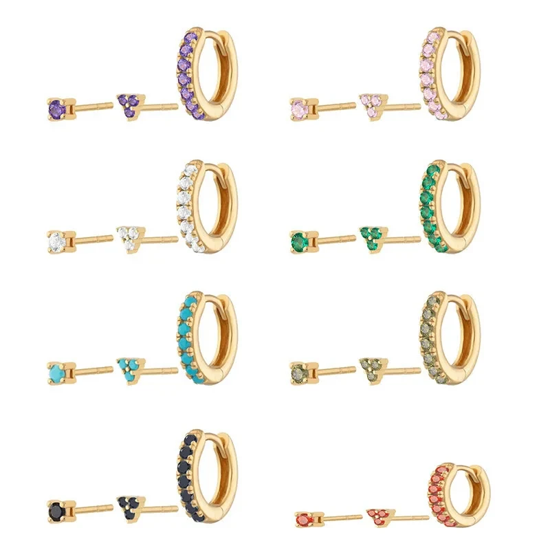 Chic Hypoallergenic Zircon Piercie Earrings for Women Girl Daily Wear Jewelry Trendy Party Jewelry Gift