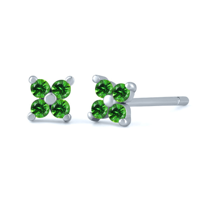 Chic Hypoallergenic Flower Mini Zircon Cartilage Piercing Stud Earring Trendy Party Festival Casual Jewelry Gift