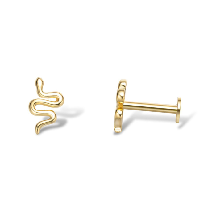 Chic Hypoallergenic Piercing Earrings Cute Snake Cartilage Stud Earring for Women Trendy Casual Jewelry Gift