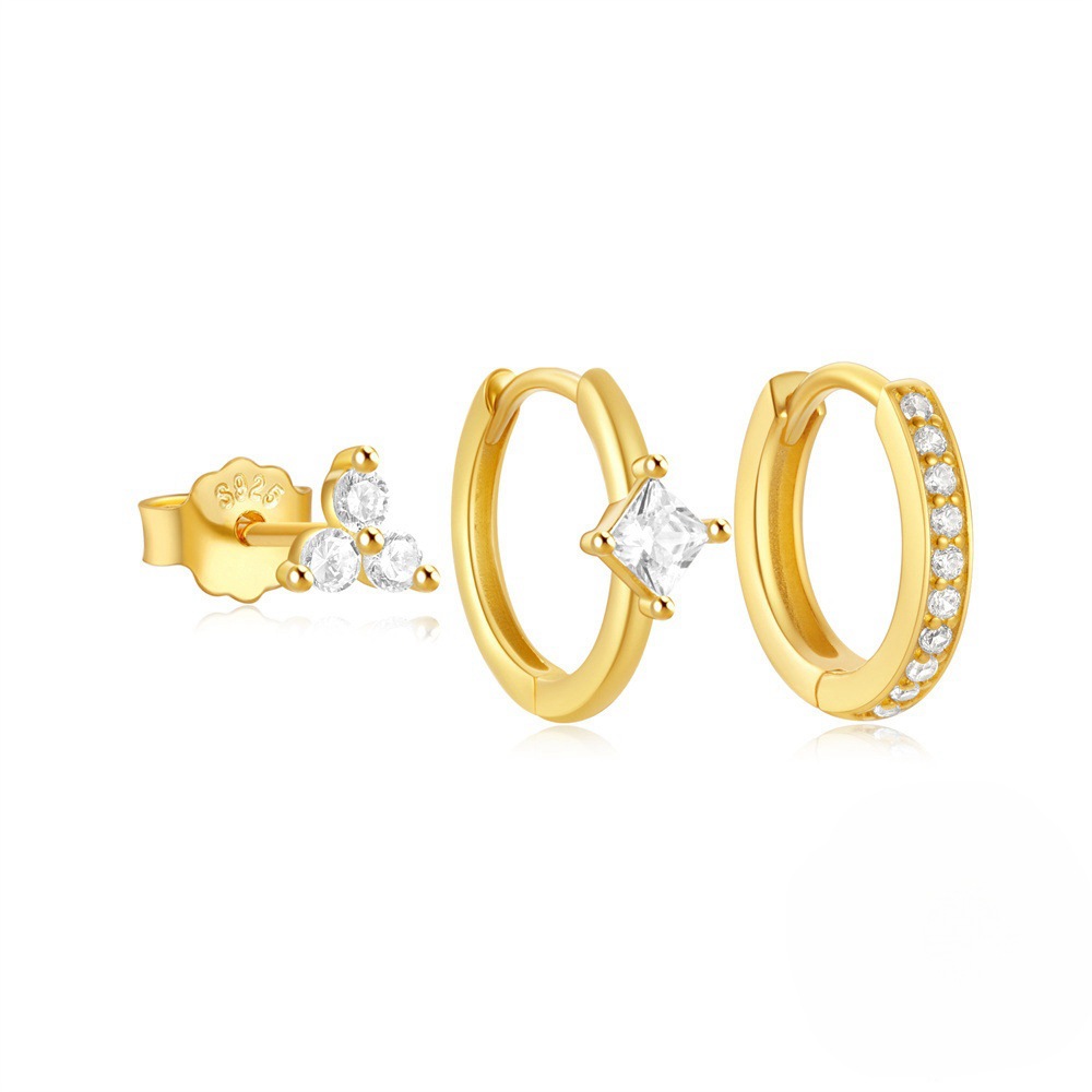 Chic Hypoallergenic Piercing Earrings Set For Women Geometric Zircon Party Jewelry Gift 216045294261