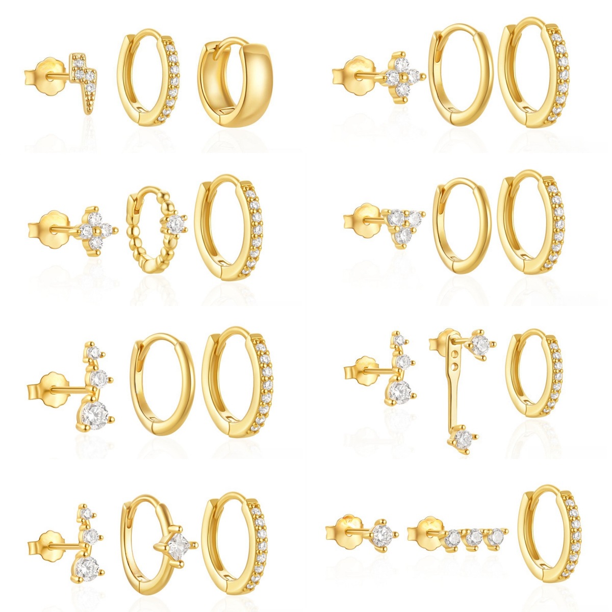 Chic Hypoallergenic Zircon Hoop Earrings Set For Women Engagement Mothers Day Gift 216045296229