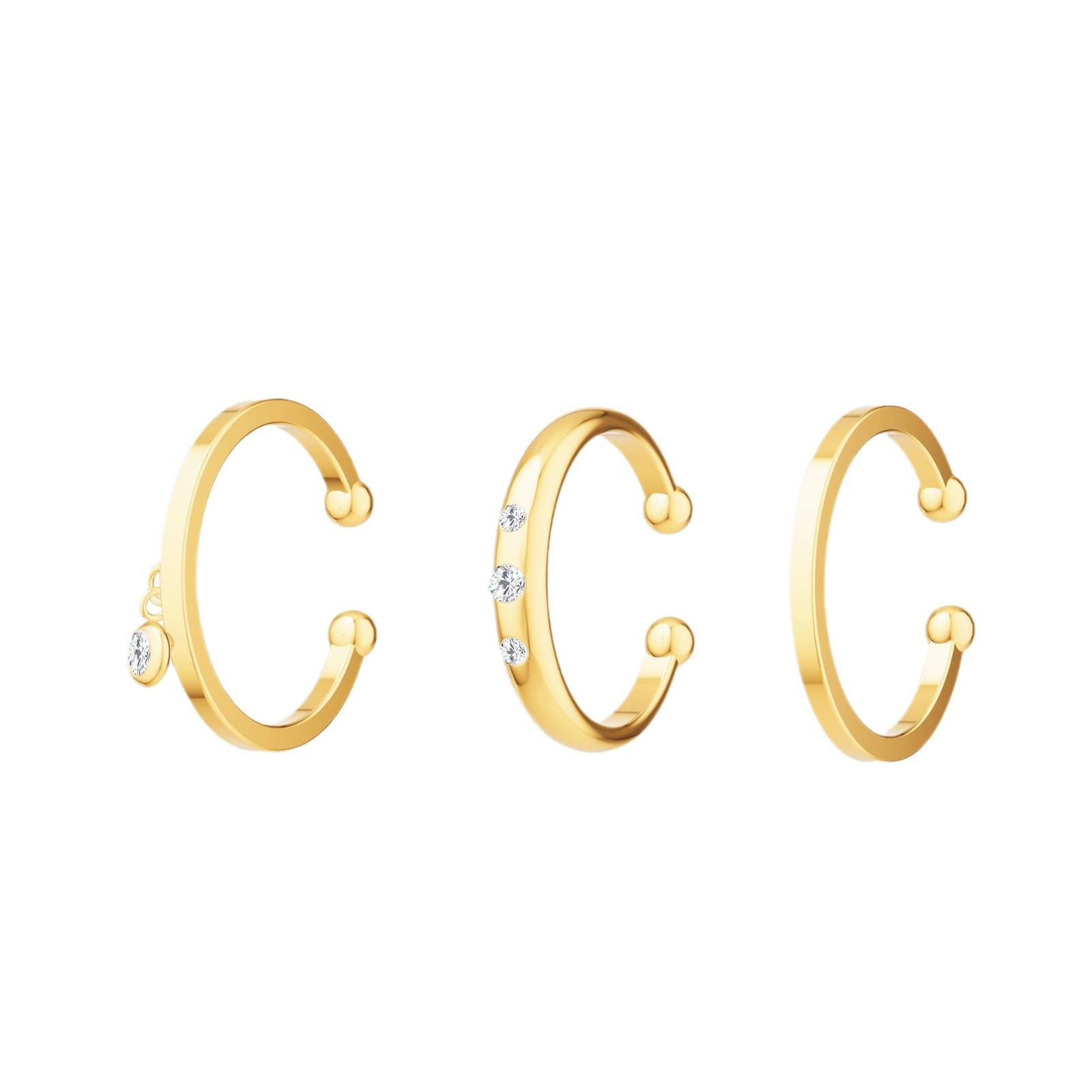 Clip Earrings for Women Creative Simple C Ear Cuff Non-Piercing Earring Set Trend Jewelry Gift