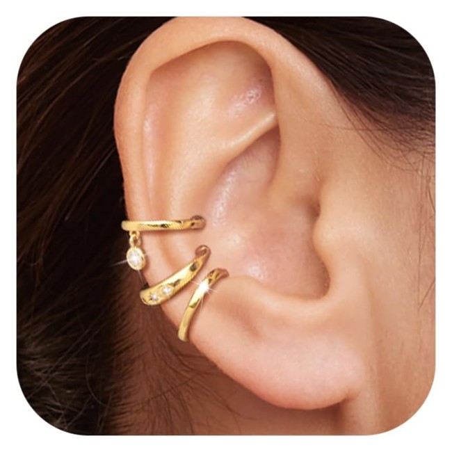 Clip Earrings for Women Creative Simple C Ear Cuff Non-Piercing Earring Set Trend Jewelry Gift