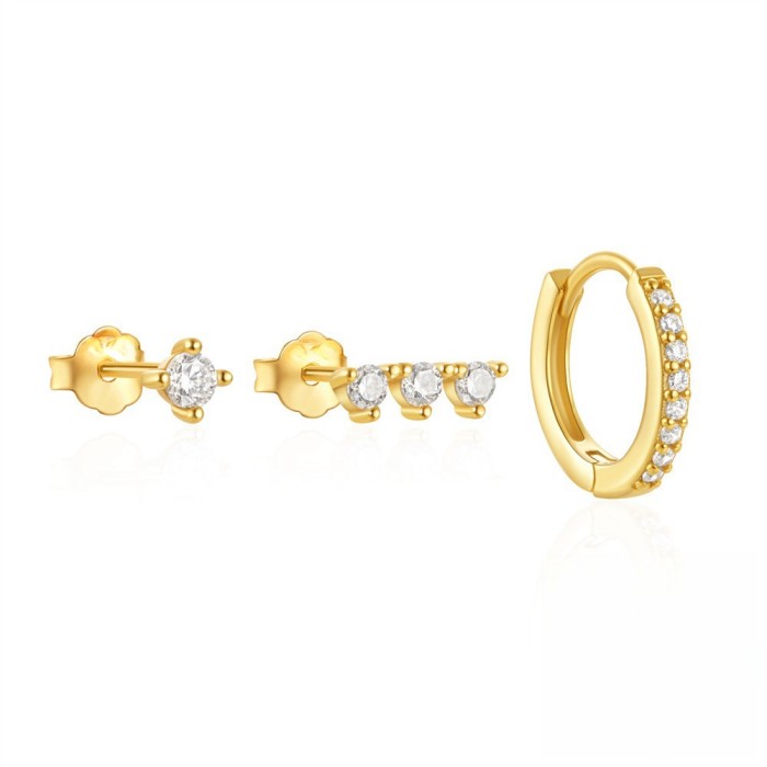 Chic Hypoallergenic Zircon Hoop Earrings Set for Women Engagement Mother's Day Gift