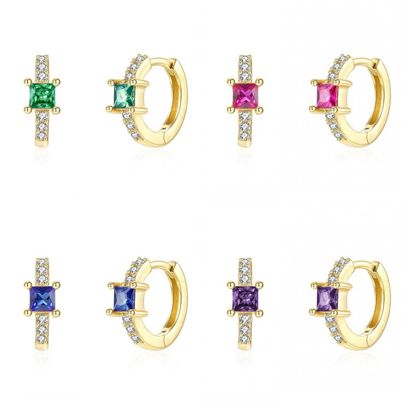 Chic Hypoallergenic Zirconia Hoop Earrings  Piercing Jewelry for Women Trendy Party Festival Casual Jewelry Gift