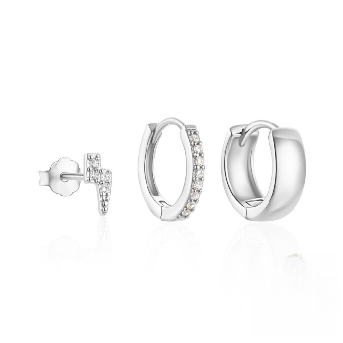 Chic Hypoallergenic Zircon Hoop Earrings Set for Women Engagement Mother's Day Gift