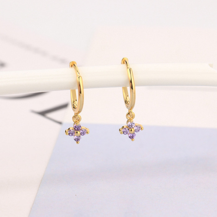 Chic Hypoallergenic Zircon Drop Earrings for Women Girl Cubic Zirconia Trendy Casual Jewelry Gift