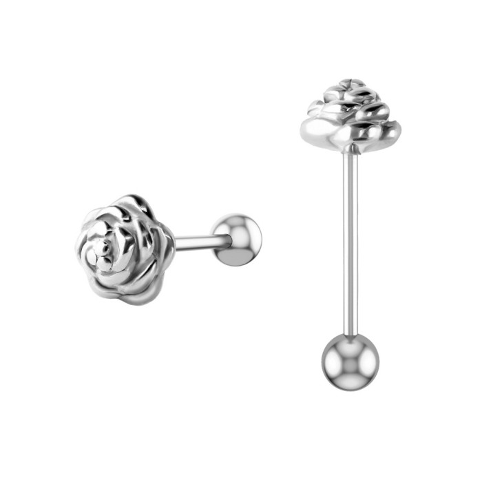 Chic Tongue Studs Stainless Steel CZ Belly Lip Cartilage Daith Surface Tragus Piercing Jewelry