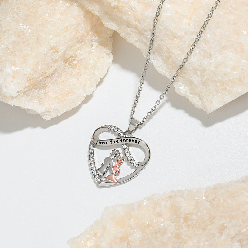 Fashion Female I Love You Letter Pendant Necklace Cute Rose Gold Silver Color Wedding Jewelry Gift For Women