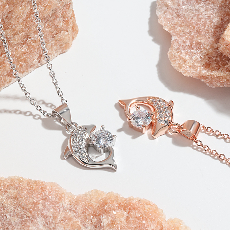 Classic Personality Heart Of The Jewelry Dolphin Necklace Party Festival Casual Jewelry Gift 216045279378