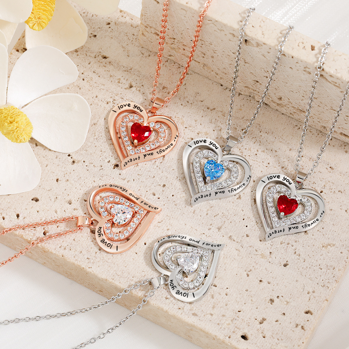 Elegant Heart Necklace Luxury Zircon Pendant Romantic Fashion Jewelry Trendy Party Festival Casual Jewelry Gift 216045277287