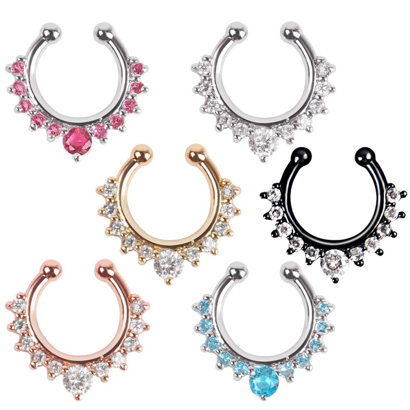 Chic Hypoallergenic Zircon Nose Clip Jewelry for Woman Stylish Trendy Party Festival Casual Jewelry Gift