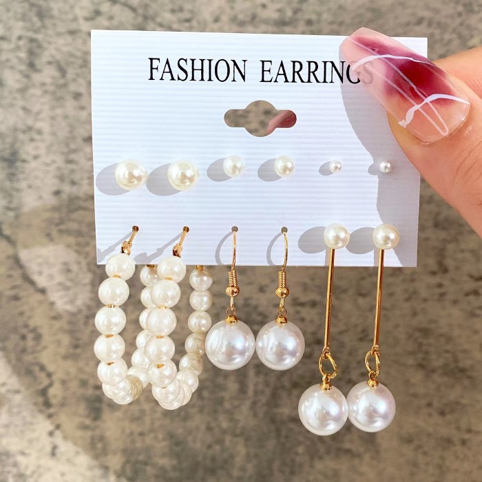 Gold Color Vintage Hoop Earrings Set for Women Boho Pearl Geometric Metal Twist Earring Fashion Jewelry Gifts 2024, J...