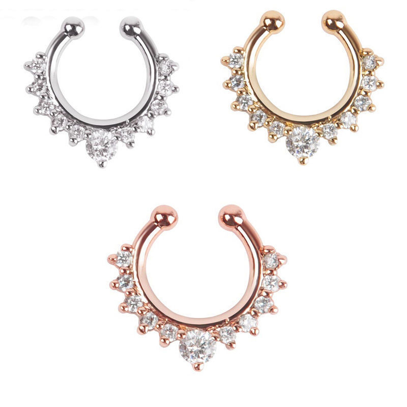 Chic Hypoallergenic Zircon Nose Clip Jewelry for Woman Stylish Trendy Party Festival Casual Jewelry Gift
