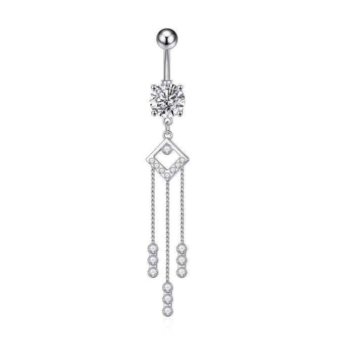 Chic Hypoallergenic Women Belly Piercing Ring Stainless Steel Long Dangling Sexy Accessories Woman Body Jewelry Navel Piercing