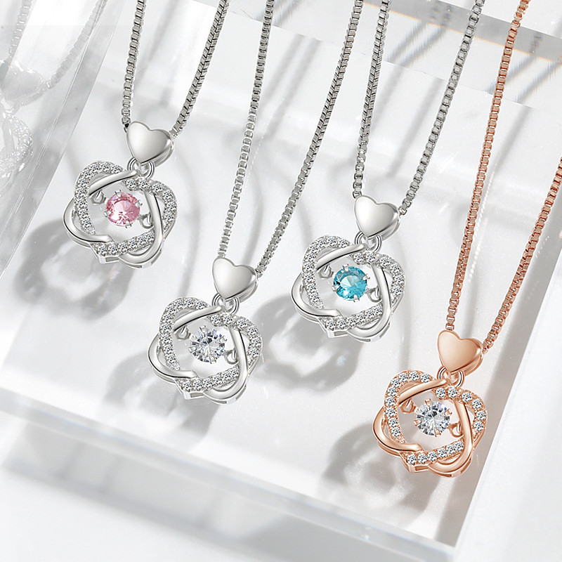 Dainty Elegant Crown Heart Smart Double Heart Necklace Trendy Party Festival Casual Jewelry Gift