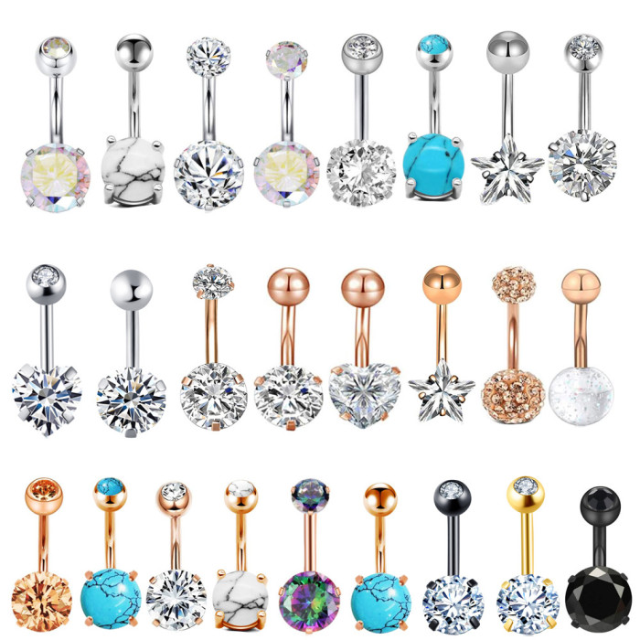 Chic Hypoallergenic Rhinestone Sexy Belly Navel Piercing Belly Piercing Women Belly Button Rings