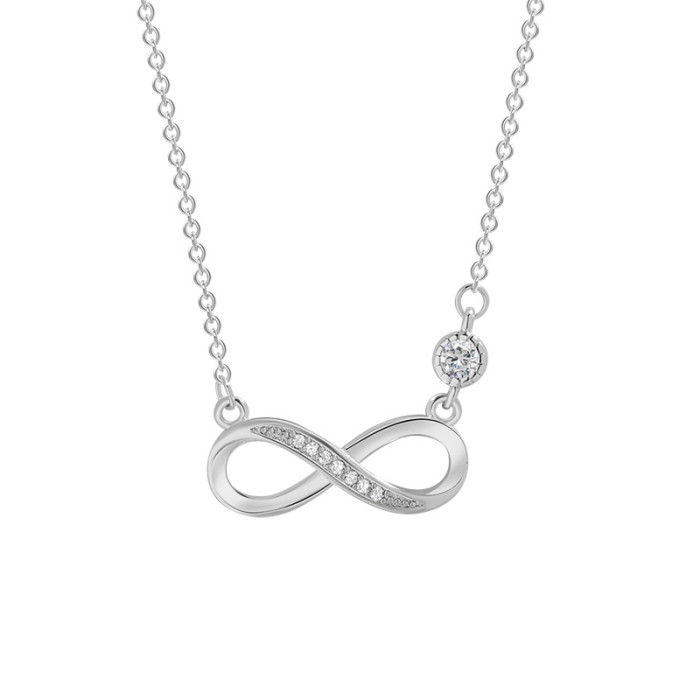 Dainty Elegant Infinity Forever Love Necklace CZ Pendant Necklace for Women Gift Jewelry