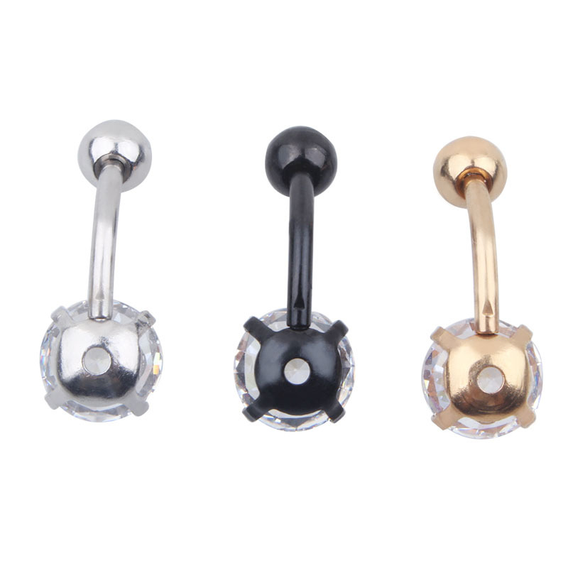 Chic Piercing Navel Steel Single Crystal Rhinestone Belly Button Rings Navel Piercing Casual Jewelry Gift 216045271998