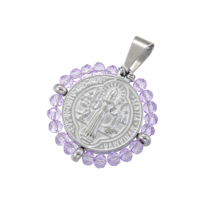 Chic Customizable Relief Portrait Pendant with Colorful Bead Handmade DIY Jewelry Accessories