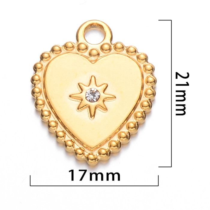 Chic Hypoallergenic Versatile 18K Gold Plated Stainless Steel Moon Star Charm Pendant Handmade DIY Jewelry Accessorie...