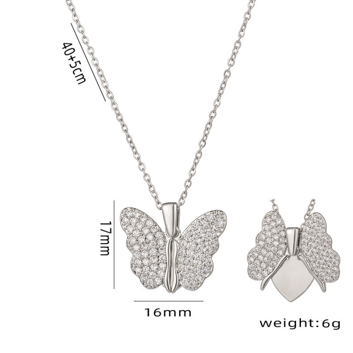 Classic Openable Butterfly Pendant Necklace Romantic Proposal Valentine's Day Gift Jewelry