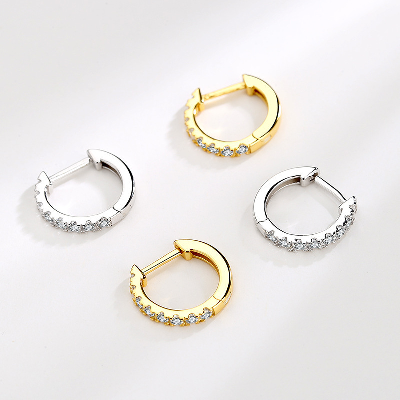 Refined Elegant Women Zircon Circle Small Hoop Earrings For Women Festival Casual Jewelry Gift 216045256377