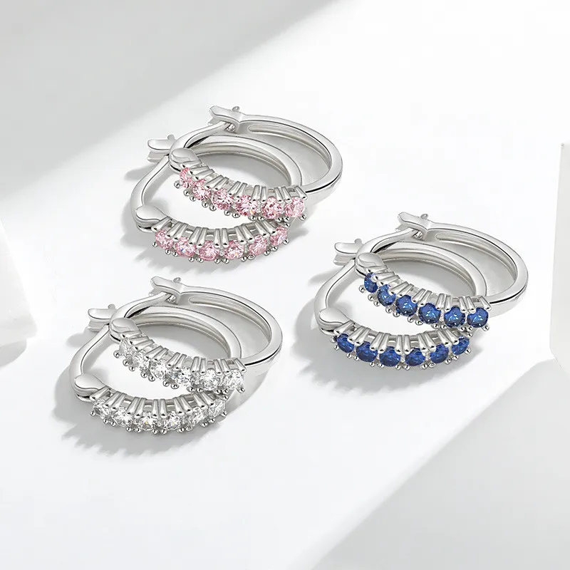 Dainty Elegant Gemstones Hoop Earring for Women Stylish Trendy Party Festival Casual Jewelry Gift