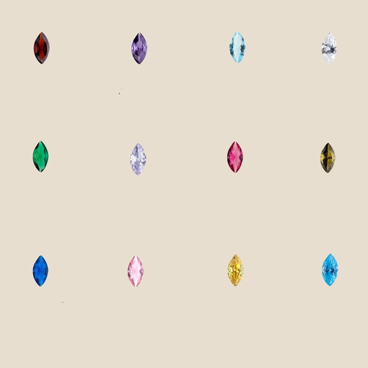 Elegant 18K Gold Plated Stainless Steel 12 Birthstone Necklace For Women Jewelry Gift 216045249366