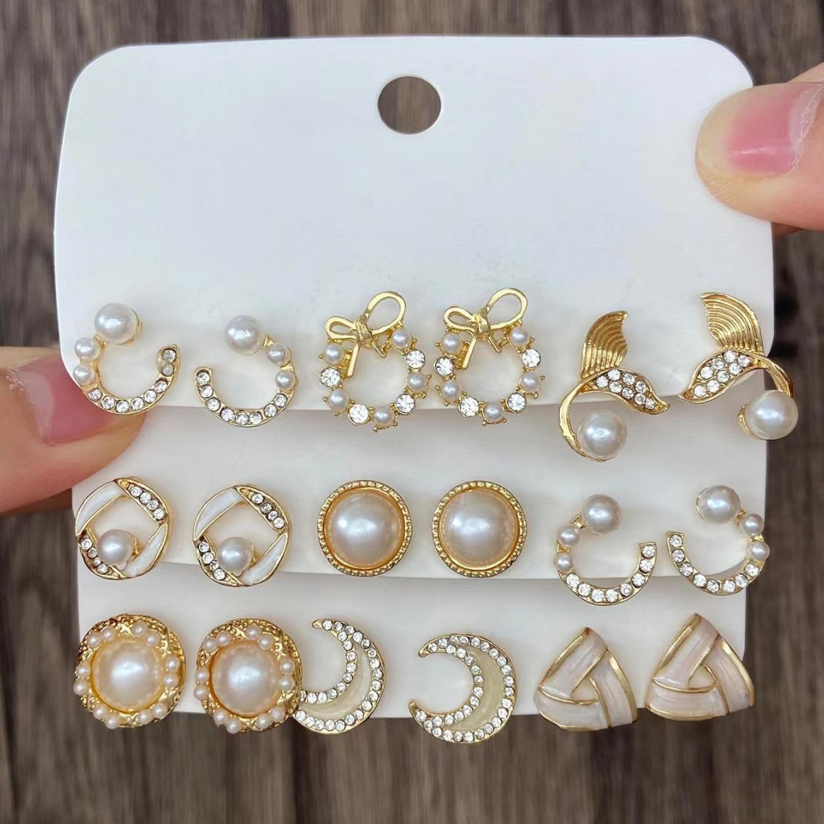 Vintage Geometry Pearl Earrings Set Metal Twine Square Dangle Earrings Round For Women Simple Trendy Party Jewelry 216045249735