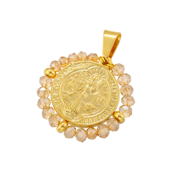 Chic Customizable Relief Portrait Pendant with Colorful Bead Handmade DIY Jewelry Accessories