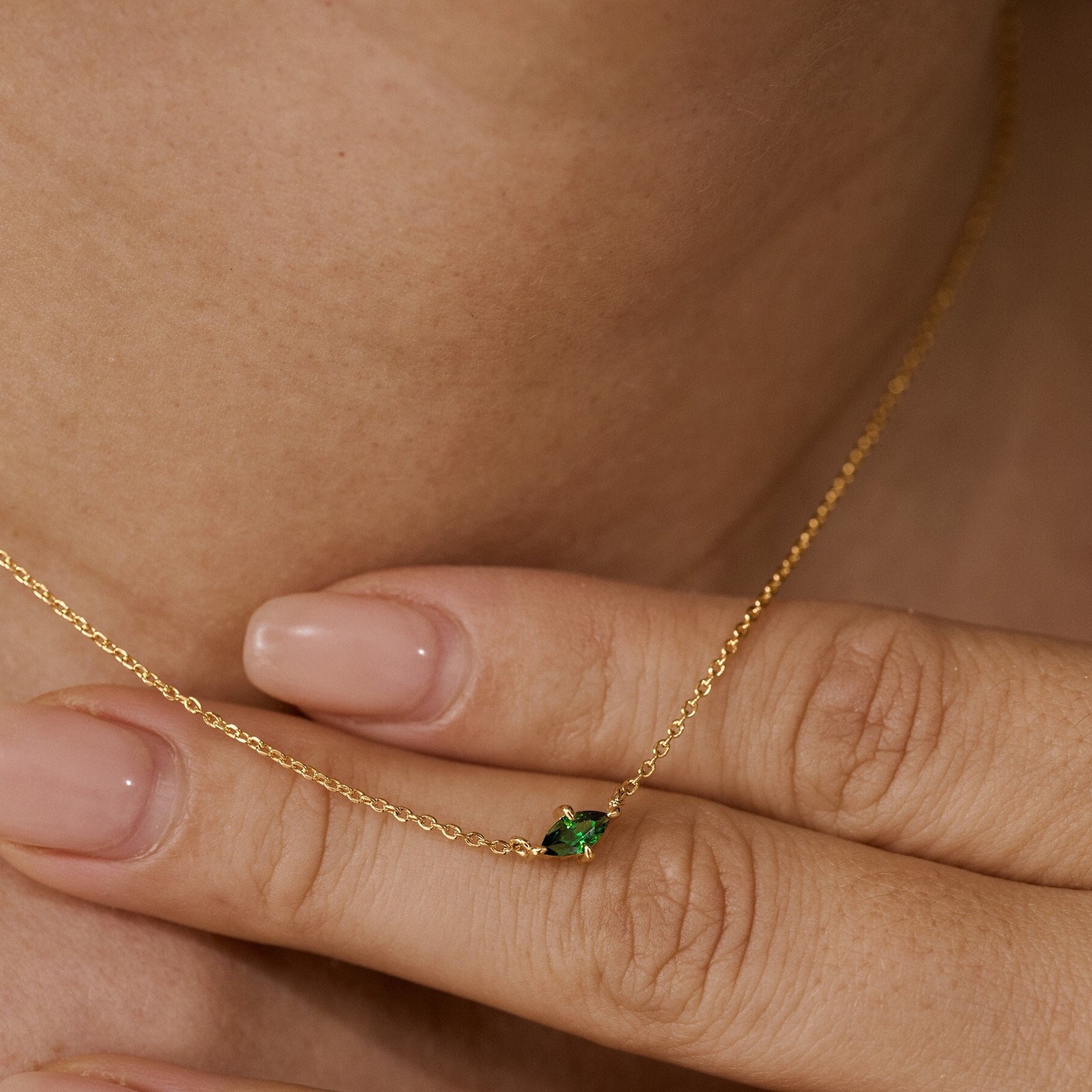 Elegant 18K Gold Plated Stainless Steel 12 Birthstone Necklace For Women Jewelry Gift 216045249366