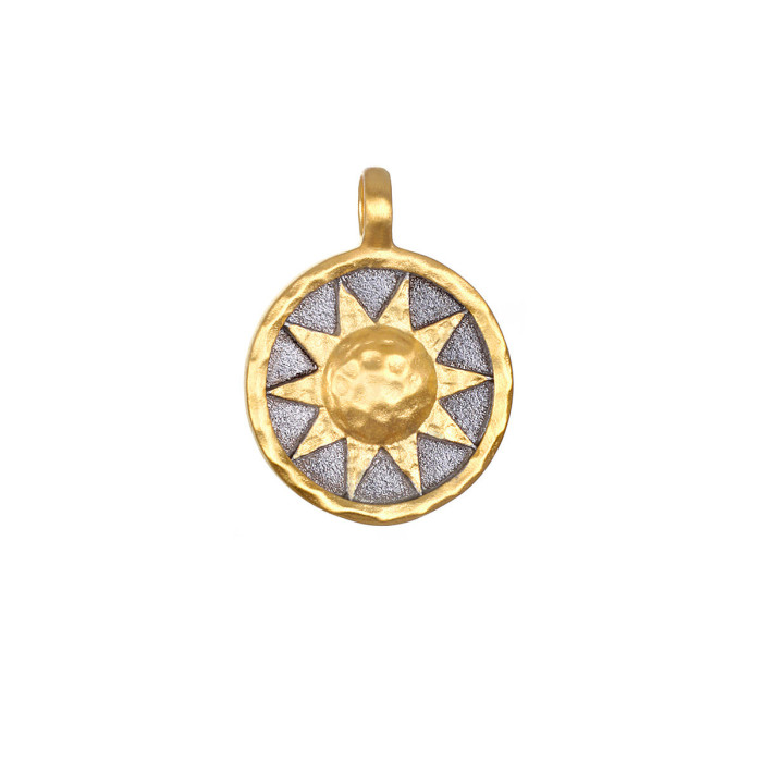 Elegant 18K Gold Plated Stainless Steel Sun Devil Eye Moon 12 Birthstones Pendant Necklace