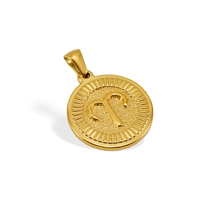 Chic Hypoallergenic 18K Gold Plated Stainless Steel Twelve Constellations Necklace Pendant Handmade DIY Jewelry