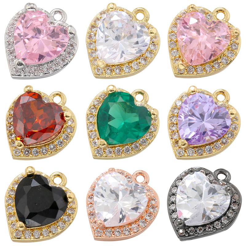 Chic Customizable 18K Gold Plated Zircon Love Pendant Necklace Handmade Diy Jewelry Accessories 216045254040