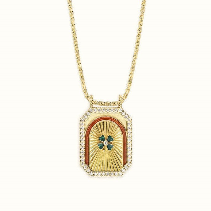 Vintage 18K Gold Plated Stainless Steel Tarot Necklace Festival Casual Jewelry Gift