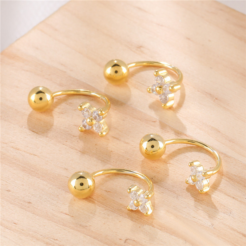 Chic Hypoallergenic Minimal Crystal Flower Ear Studs Earring Women Stylish Trendy Party Festival Casual Jewelry Gift 216045246168