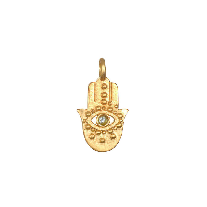 Elegant 18K Gold Plated Stainless Steel Sun Devil Eye Moon 12 Birthstones Pendant Necklace