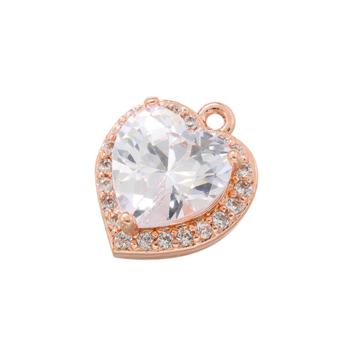 Chic Customizable 18K Gold Plated Zircon Love Pendant Necklace Handmade DIY Jewelry Accessories