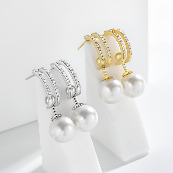 Trendy Jewelry Elegant Temperament Teardrop Pearl Earring for Women Fashion Accessories Party Festival Casual Jewelry Gift