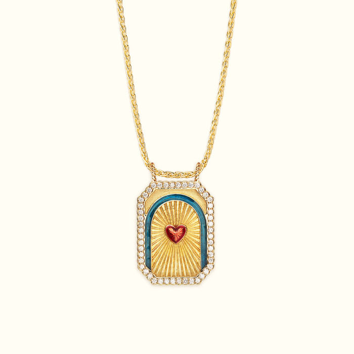 Vintage 18K Gold Plated Stainless Steel Tarot Necklace Festival Casual Jewelry Gift