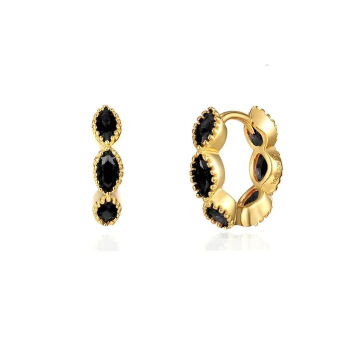 Trendy Minimal Colorful Zircon Hoop Earring Simple Round Huggie Earring For Women Piercing Jewelry