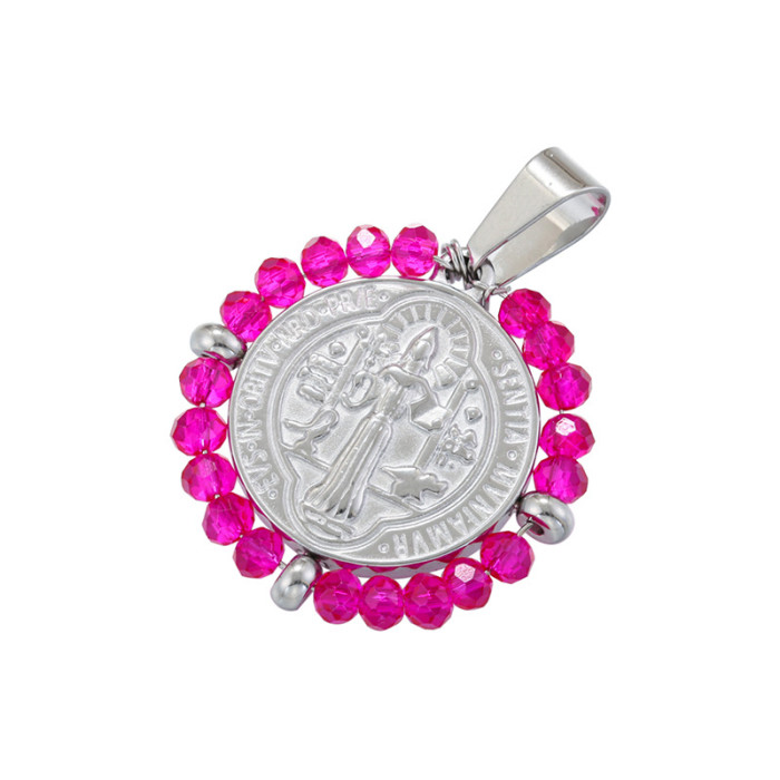 Chic Customizable Relief Portrait Pendant with Colorful Bead Handmade DIY Jewelry Accessories
