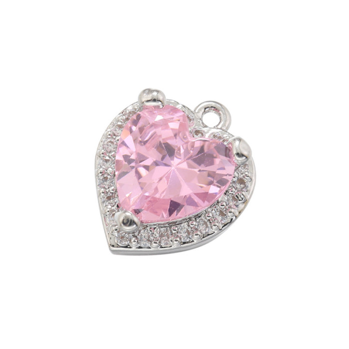 Chic Customizable 18K Gold Plated Zircon Love Pendant Necklace Handmade DIY Jewelry Accessories