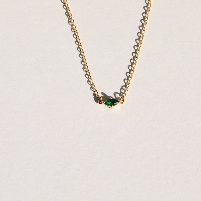 Elegant 18K Gold Plated Stainless Steel 12 birthstone necklace For Women jewelry Gift