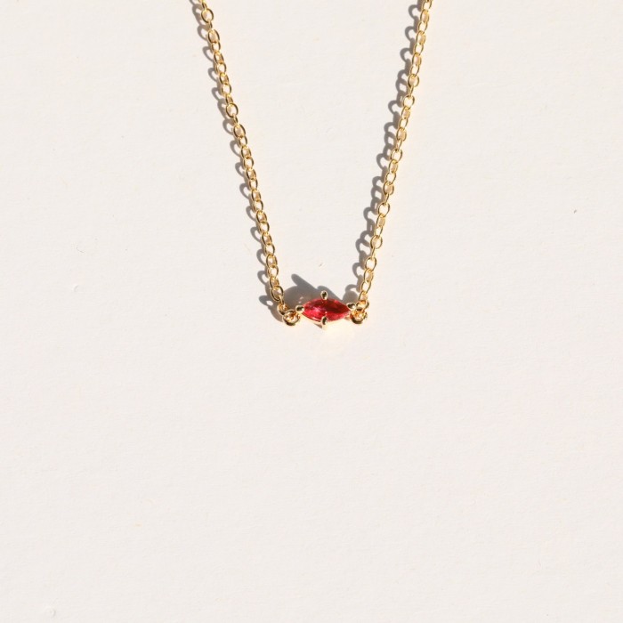 Elegant 18K Gold Plated Stainless Steel 12 birthstone necklace For Women jewelry Gift